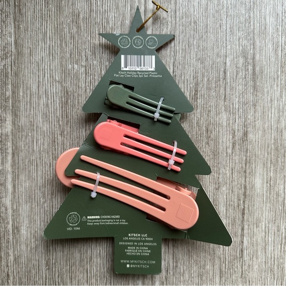 Kitsch Hair Accessory Sets: 3 Flat Lay Claw Clips and 6 Satin Scrunchies - Picture 5 of 5